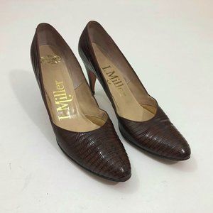 Brown Alligator Grained Heels By I. Miller